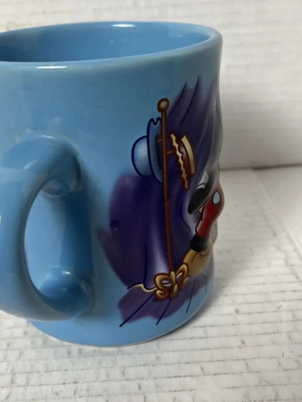 Disney MICKEY MOUSE 3D RELIEF MUG “Starring Tonight” Stage Curtain 16oz Cup